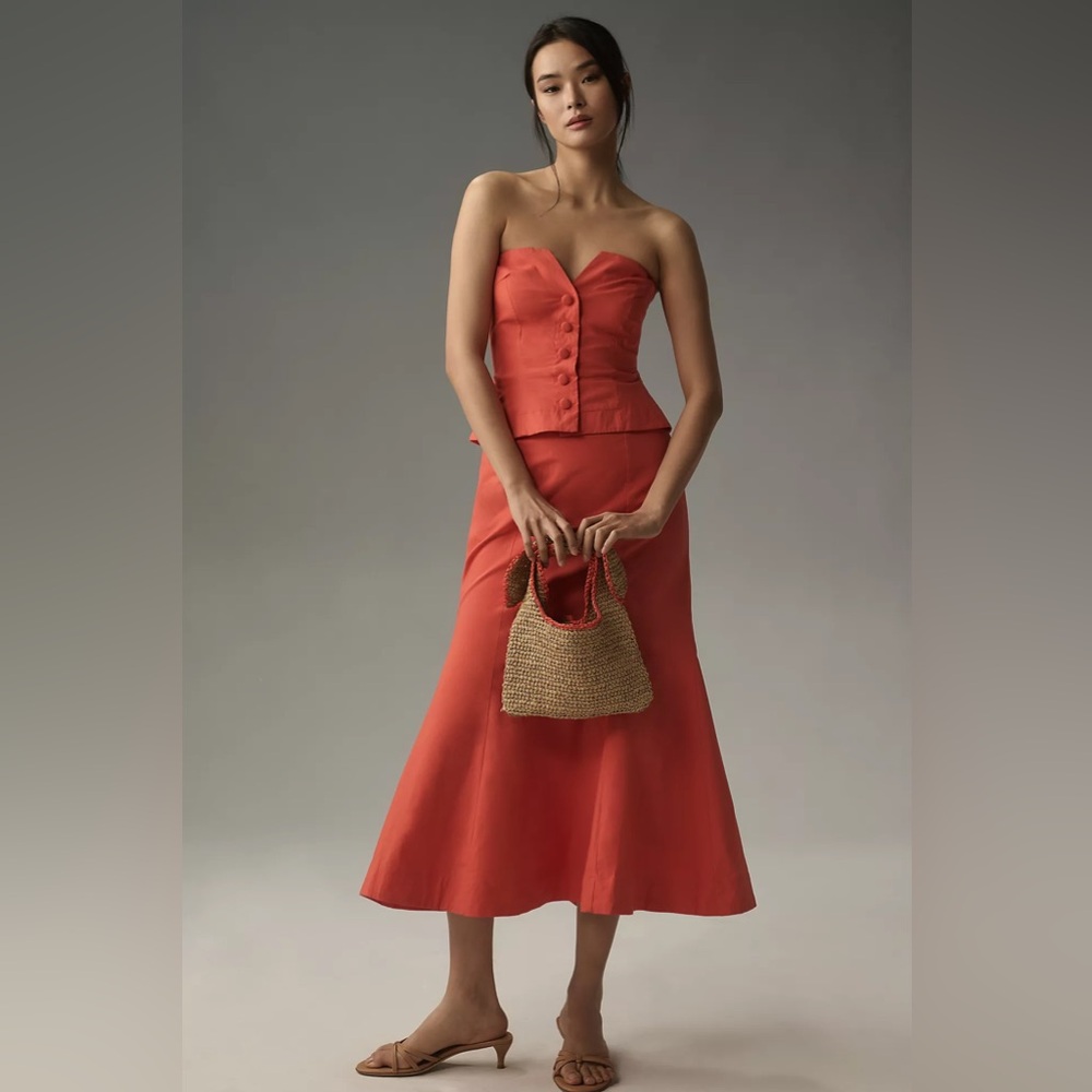 Maeve Strapless Corset Fit & Flare Midi Dress